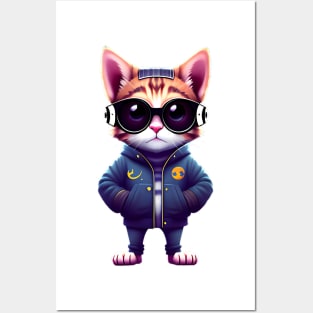 Fashionable cat in glasses Posters and Art